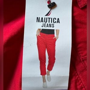 Nautica Jeans Ladies' Chino Ankle Pant   Colors: Red size 14
